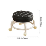 Plastic Rolling Low Stool with Wheels Living Room, Bedroom, and Home Office, Mobile Step Stool V1369-AZ3-W-12059