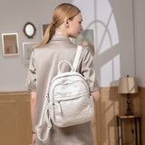 Small Backpack Purses for Women, Soft PU Leather Lightweight Bookbag Fashion Ladies Handbag Shoulder V1192-AZ-W-9897