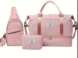 Womens 3-Piece Travel Bag Set Large Duffel, Crossbody Backpack & Toiletry Pouch for Gym, V1107-CS-LXZMBSJTF
