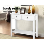 Artiss Console Table 2 Drawers 80CM White Chole FURNI-P-HS-2D1S-WH