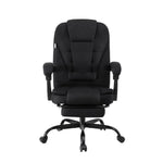 Artiss Office Chair Executive Fabric Seat Racing Computer Desk Chairs Footrest OCHAIR-L-1109SJ-BK