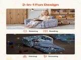 2-in-1 Kids Sofa, Foldable Toddler Soft Couch Armrests, Glow in the Dark Kids Couch Fold Out V952-ZDETSFHSTAZMPAV8I001V0