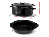 Devanti 8L Slow Cooker Electric Multi Cooker with 3 Heat Settings and Keep Warm Function SC-DP-8QT-BK