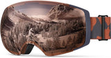 OutdoorMaster Ski Goggles PRO - Frameless, Interchangeable Lens 100% UV400 Protection Snow Goggles V1168-4O-8A3D-SGEA