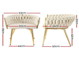 1 Artiss Dining Chair Velvet Armchair Beige UPHO-C-DIN-01-VEL-BG