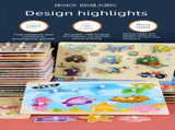 6 pce Toddler Peg Puzzle An educational and entertaining matching toy featuring letters, numbers, V888-ELOSUNG50143
