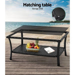 Gardeon 4PCS Outdoor Sofa Set Wicker Harp Chair Table Garden Furniture Black ODF-RATTAN-HARP-BK-AB