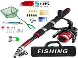 Beginner Fishing Set Fishing Tackles Including Reel Telescopic Rod Float Baits Hook Connector V1107-133-46996-RED