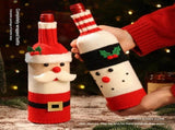 3-piece Santa Claus and Reindeer Snowman and Designs Style Knitted Christmas Wine Bottle Cover V888-ELOSUNG53313