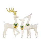 3 Pcs Christmas Lights Reindeer Decoration Outdoor Deer Family with Warm White Led Lights Garden V1369-AZ3-W-11937