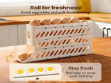 2026 Egg Holder for Fridge, Upgraded 4 Tiers Automatic Rolling Egg Dispenser, No Assembly Required V1258-DP02-F-39