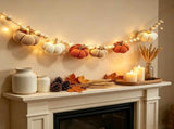 Fall Knit Pumpkin Garland With String Lights Handmade Crochet Pumpkin Hanging Decor for Halloween V1366-AZ2-W-13186
