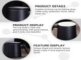 1Set Ceramic Filter Mug with Lid Black for Office Home and Travel V1192-AZ-W-30429