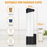 Cup Dispenser with 50 Disposable Cups, Water Cooler, Cup Holder for 7oz Cone or Flat Bottom, Wall V1366-AZ2-W-10852