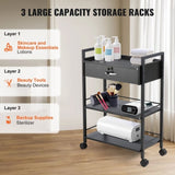 VEVOR Beauty Salon Trolley Cart, 3-Tier Hair Salon Stations Cabinet for Stylist with Lockable V952-SLTCCTKHS1CMNOC7HV0