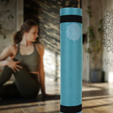 Mandala Yoga Mat Premium Bundle, Includes Yoga Mat 188cm H x 61cm W, Yoga Strap & Steel Hydration V398-MA-494TL