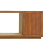 TV Cabinet MDF Brown Colour Two Sideboards Open Space V43-TVC-TOBY