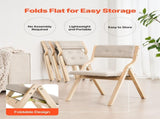 Wooden Folding Chairs with Cushion, Set of 2, Portable Foldable Cushion Chair with Wooden Frame, V952-MZHZZZDYXDFBPPPME001V0