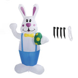 Inflatable Bunny Yard Decoration 6.2ft with LED Lighting Cute Easy Setup Blow Up Outdoor Decoration V1294-YM0901-3115230113713