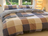 4-Piece Complete Brushed Bedding Set Lightweight Breathable Polyester Bed Linen with Sheet Duvet V1192-AZ-W-32168