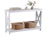 Artiss Console Table Entryway Hallway Display 2-Tier Narrow Sofa Table 100CM White FUR-U-CST-06-WH