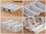 2Pcs Plastic Shoe Organizer Rack with 3 Tier Vertical Storage Trays for Entryways Closets V1192-AZ-W-28321