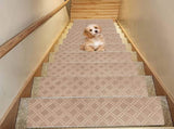 Chmadoxn 4-Piece Non-Slip Stair Treads, Self-Adhesive Striped Carpet Mats, Absorbent & Quiet Step V1189-WXFWAL-20260326-02653