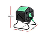 Gardeon Compost Bin 65L Composter Tumbler Rotating Outdoor With Sliding Door CBIN-SING-GNBK