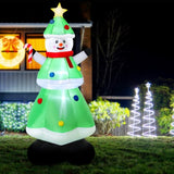 Jingle Jollys Christmas Inflatable Snowman Tree 2.75M Height LED Decorations Illuminated XMAS-INF-SNOWTREE-9FT