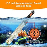 49ft Gravel Vacuum for Water Changer Fish Tank Cleaning Tools,Siphon Universal Quick Pump V1107-134-71010-CLR-49FT