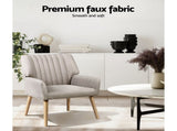 Artiss Armchair Fabric Beige Sebastini UPHO-C-ARM-5098-BG