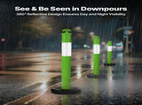 3 Pack Traffic Delineator Posts, 1140 mm Traffic Safety Cones with Fillable Base and Reflective V952-TCDZJTJSZLS4LWRAR001V0