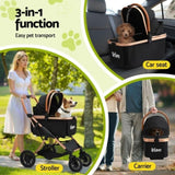 i.Pet Pet Dog Stroller Pram Large Cat Carrier Travel Pushchair Foldable 4 Wheels PET-STROLLER-106-BK