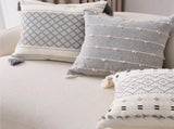 Walbest Boho Throw Pillow with Braided Rope Pattern And Tassels Soft Cotton Linen Textured Cushion V1189-WXFWAL-20260319-00028