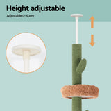 i.Pet Cat Tree Tower Scratching Post Scratcher Floor to Ceiling Cats Bed 290cm PET-CAT-POLE-GN