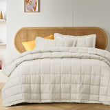 Vintage Design Homewares Natural French Linen Coverlet Set Queen V442-HIN-COVERLETS-FRENCHLINEN-NATURAL-QS