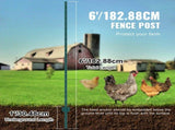 6 Feet Fence Post, 10 Pack U-Channel Heavy Duty Metal Fence Posts, Sturdy Steel Fence Stakes for V952-WLLZJSK6YC10EWSGIV0