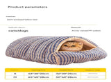M size Blue Plaid Cave Bed Winter Warm Enclosed Pet House Cozy Sleeping Bag Semi-Enclosed V888-ELOSUNG50366