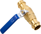 3/4 in Lead-Free Press Ball Valve,Press into 3/4"Copper Tubing Connection with EPDM O-ring V1258-DP02-C-2770