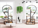 6 Tier Corner Plant Stand Metal & MDF Ladder Shelf Rack V178-66985