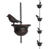 Rain Chain 8.5FT, Hummingbird and Cup Rain Chains for Gutters, Functional Replacement for Downspout, V1366-AZ2-W-27254