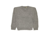 100% Shetland Ragg Wool V Neck Knit Jumper Pullover Mens Sweater Knitted - Grey - XL V563-SW-VN-GRY21-XL