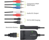 HDMI-compatible to 1080p Component Video YPbPr 5RCA RGB Converter Adapter R/L Audio Output - Black V1263-JX-261