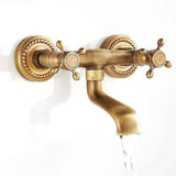 Vintage Copper Wall-Mounted Faucet, Antique Rotating Kitchen Sink with 180 Degree Rotation Hot V1237-ZY-715-014