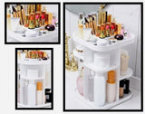 360 Rotating Makeup Organizer, Large Capacity Cosmetic Storage for Bedroom and Bathroom, White V1188-MS-617-113