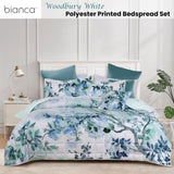 Bianca Woodbury White Botanical Printed Bedspread Set Double V442-BCA-BEDSPREAD-WOODBURY-WHITE-DS