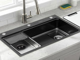 Cefito Kitchen Sink 304 Stainless Steel Bar Sink Millet Grain Water Basin Sink SINK-RG-7545T-BK