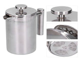 Stainless Steel Coffee Maker Portable Manual Coffee Pot Kettle Cup for Home Office1000ml V1294-YM0901-3113210127112