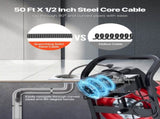 Drain Cleaner Machine 15m x 13mm, Manual Feed Sewer Snake Auger on Wheels - with 4 Cutters & V952-SDJJKLSGDSTJWGUIY002V3