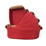 5-piece cotton rope storage basket set, cotton woven with leather handles, multiple sizes for V1232-MZBZSNK002